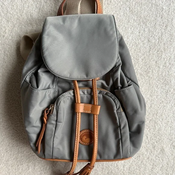 Dooney & Bourke Gray and Tan Backpack Dooney & Bourke Beige Leather Backpack main image 4